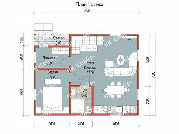 Сруб из бруса 7х9. фото