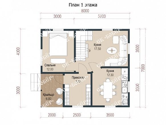 Дом из профилированного бруса 7х8. фото